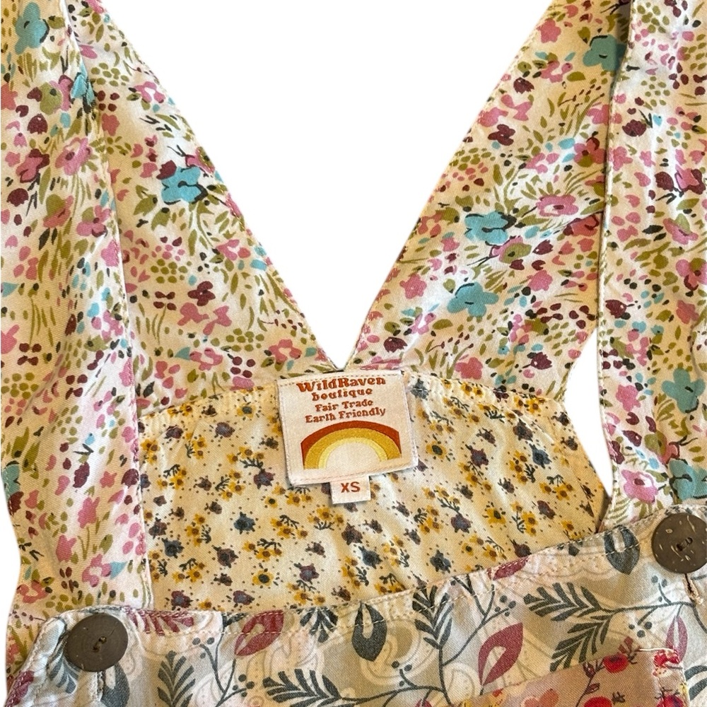 Boutique Floral Patchwork Romper - image 2